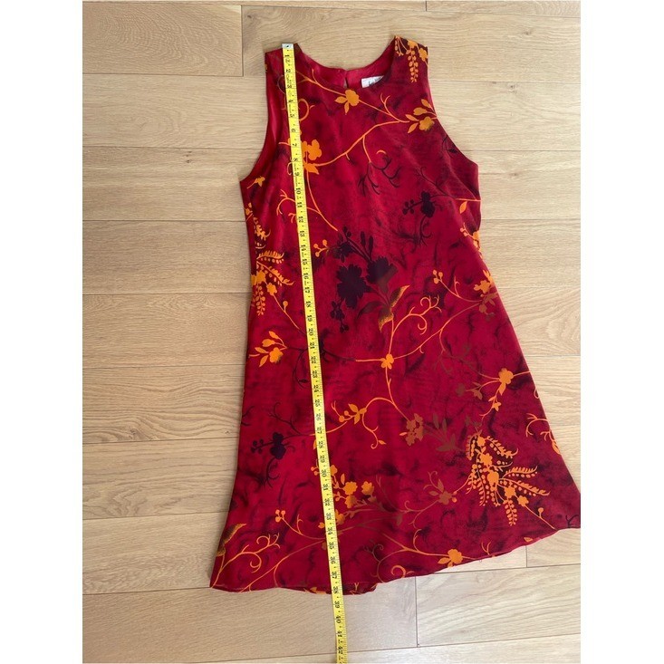 Vintage Jeffery & Dara Red Floral Dress, Size 12