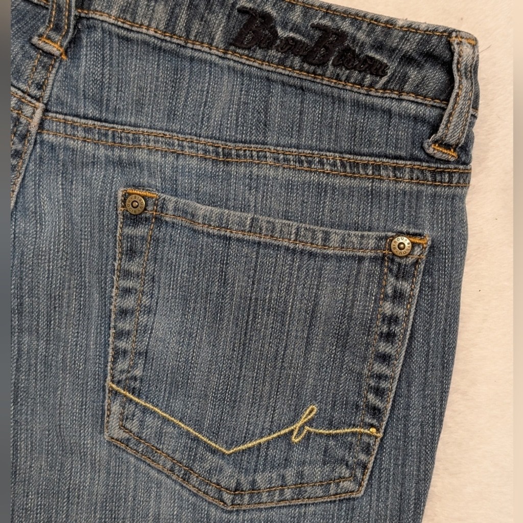 Bisou Bisou Y2K Bootcut Jeans Medium Wash Distressed Size 8