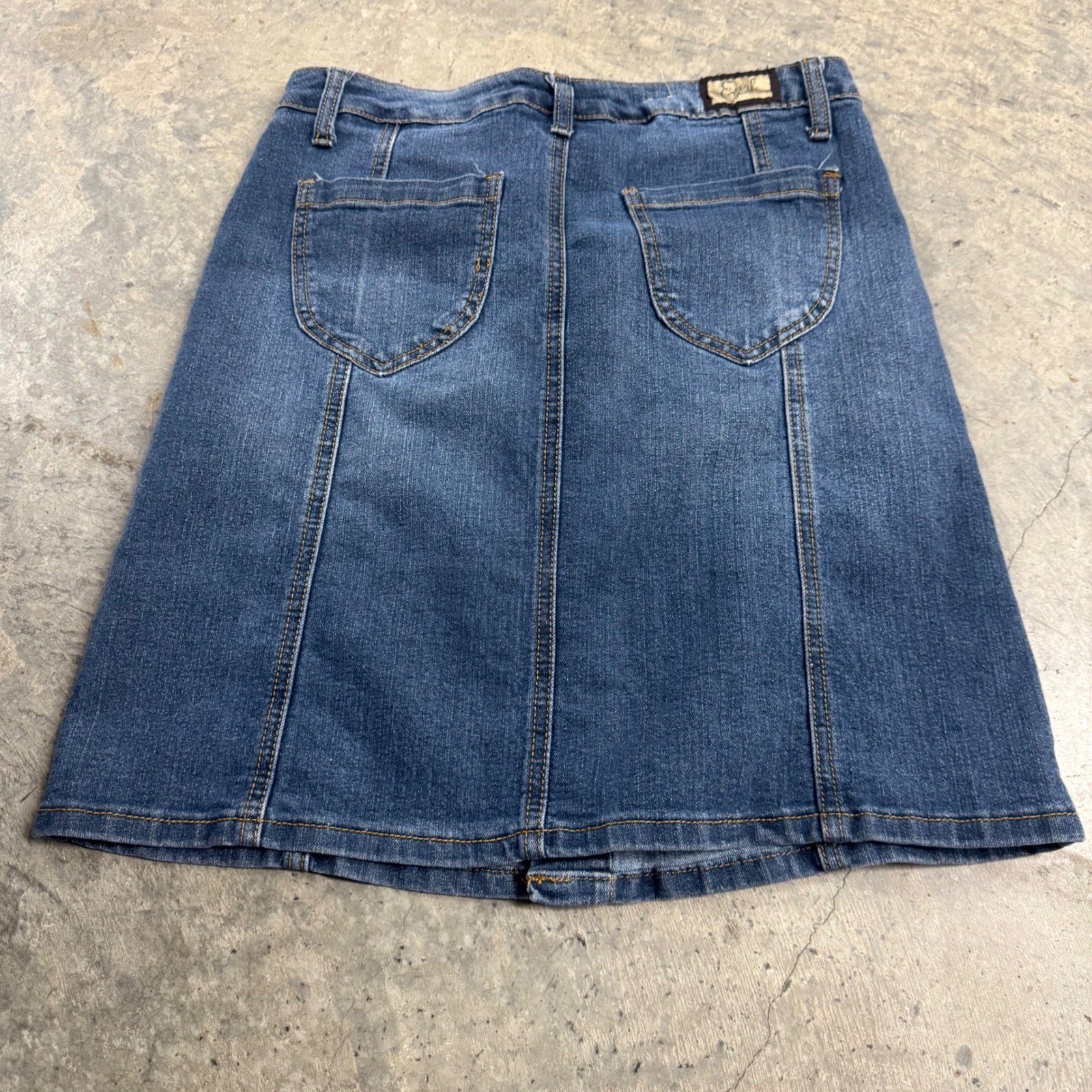 Earl Jeans Denim Mini Skirt Pleated Buttons S/4 Western Y2k Cowgirl Retro VTG