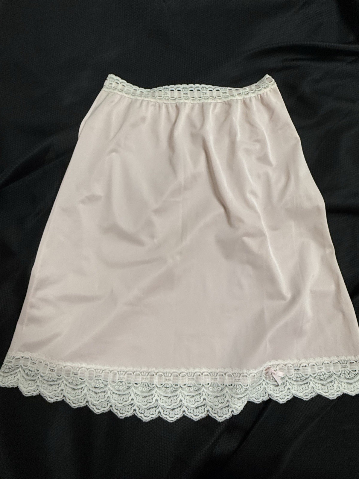Vtg Olga Half Slip Camisole Cami Top Set Secret Hug Lace Band Pink White S 32 34