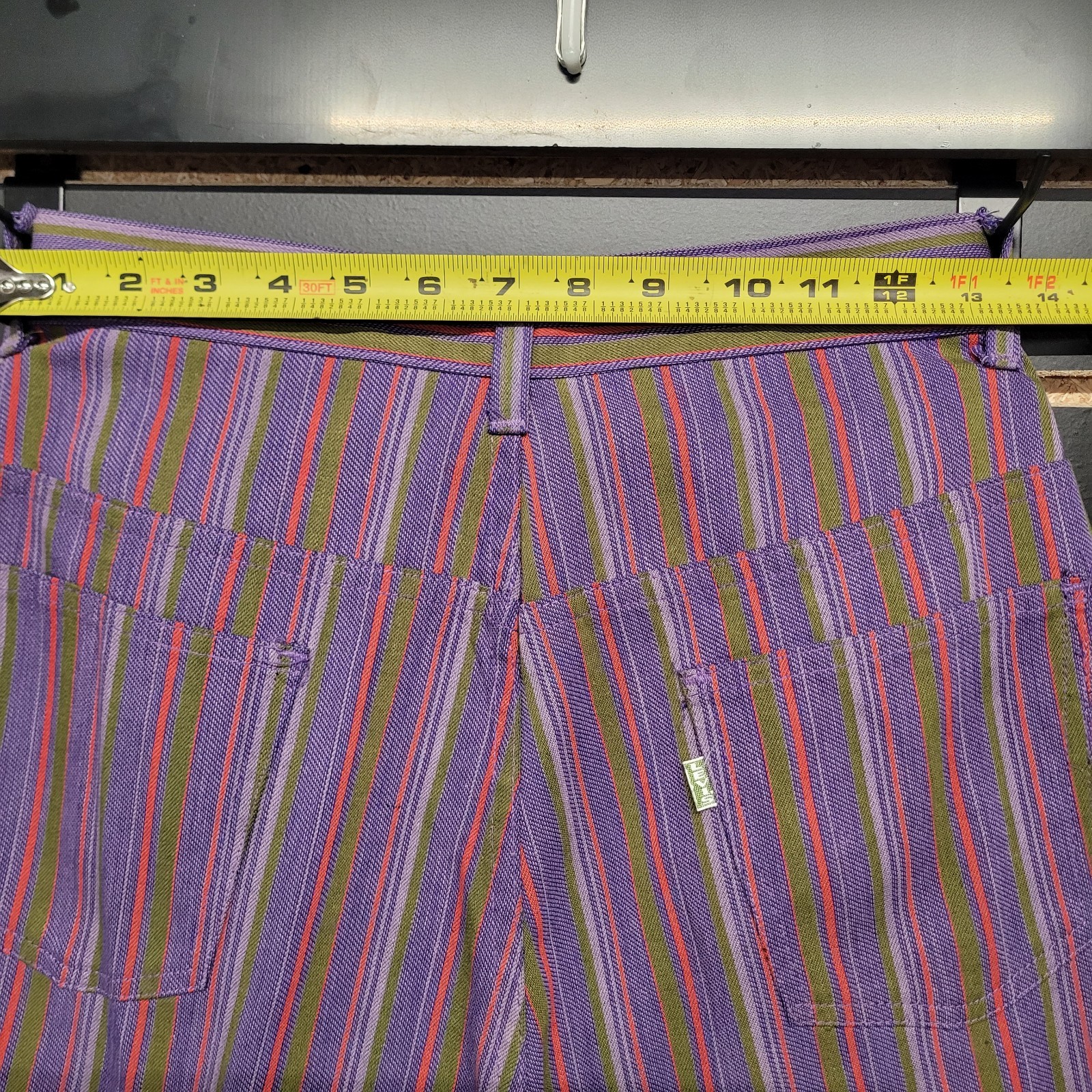 Vintage Levis For Gals Sta-Prest Pants Striped 70s Snap Button 26X32 Rare