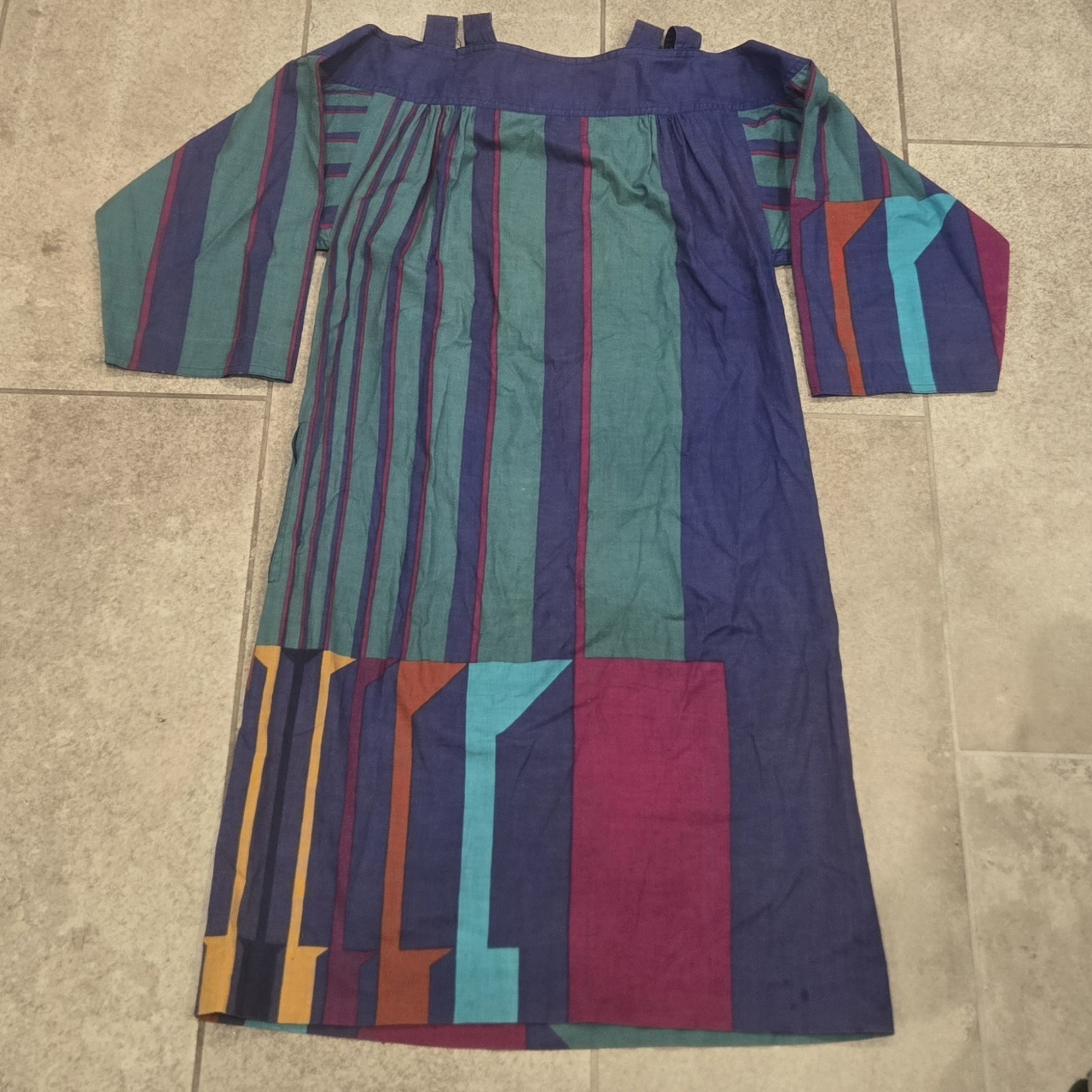 Vintage GUNN TRIGERE Beverly Hills Dress Sz 40 Artsy Mod Boho Made Italy 70s 80s