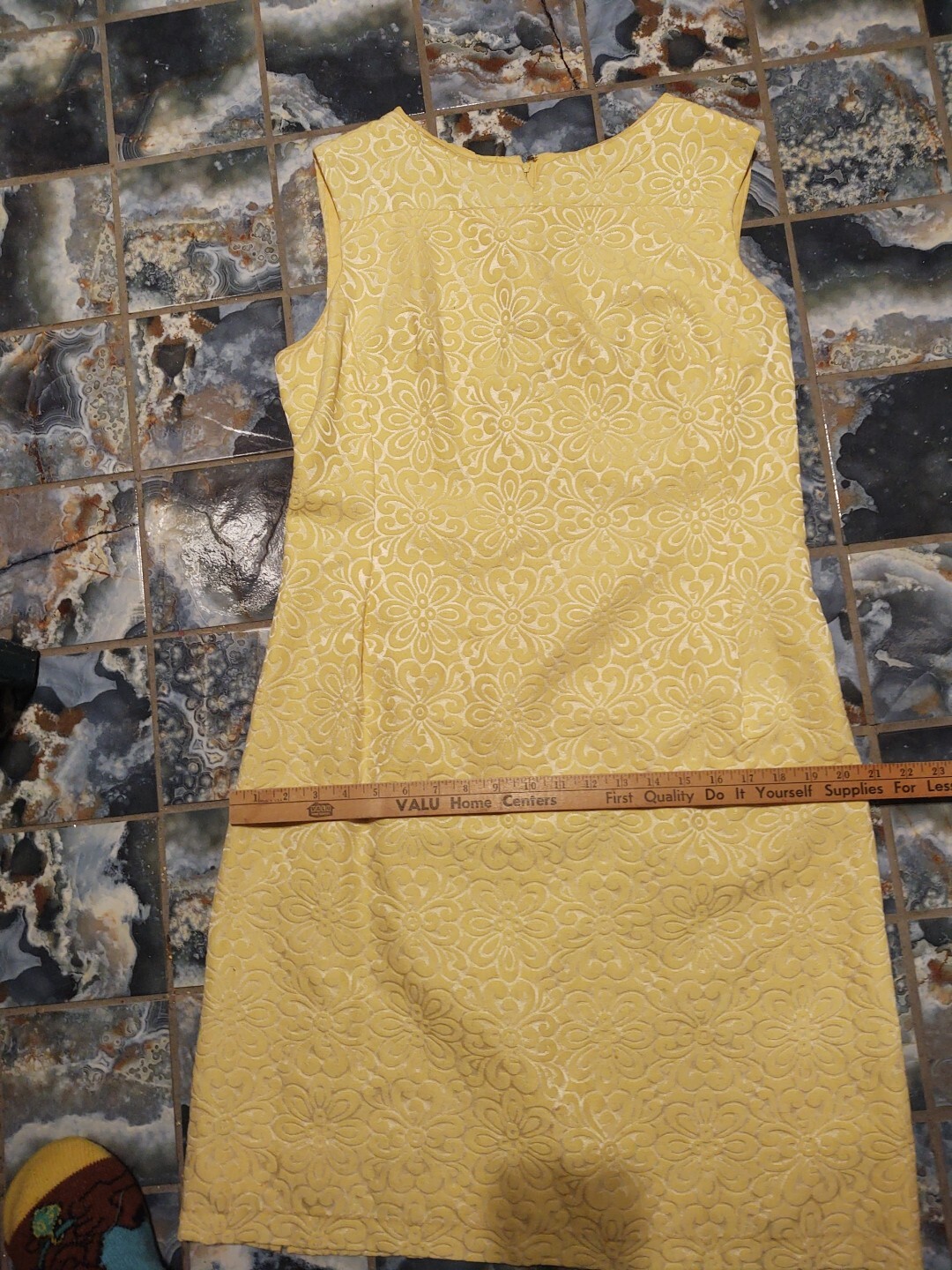Vintage 1960s Elinor Gay Original Bright Yellow Shift Dress W/Jacket Sz 18