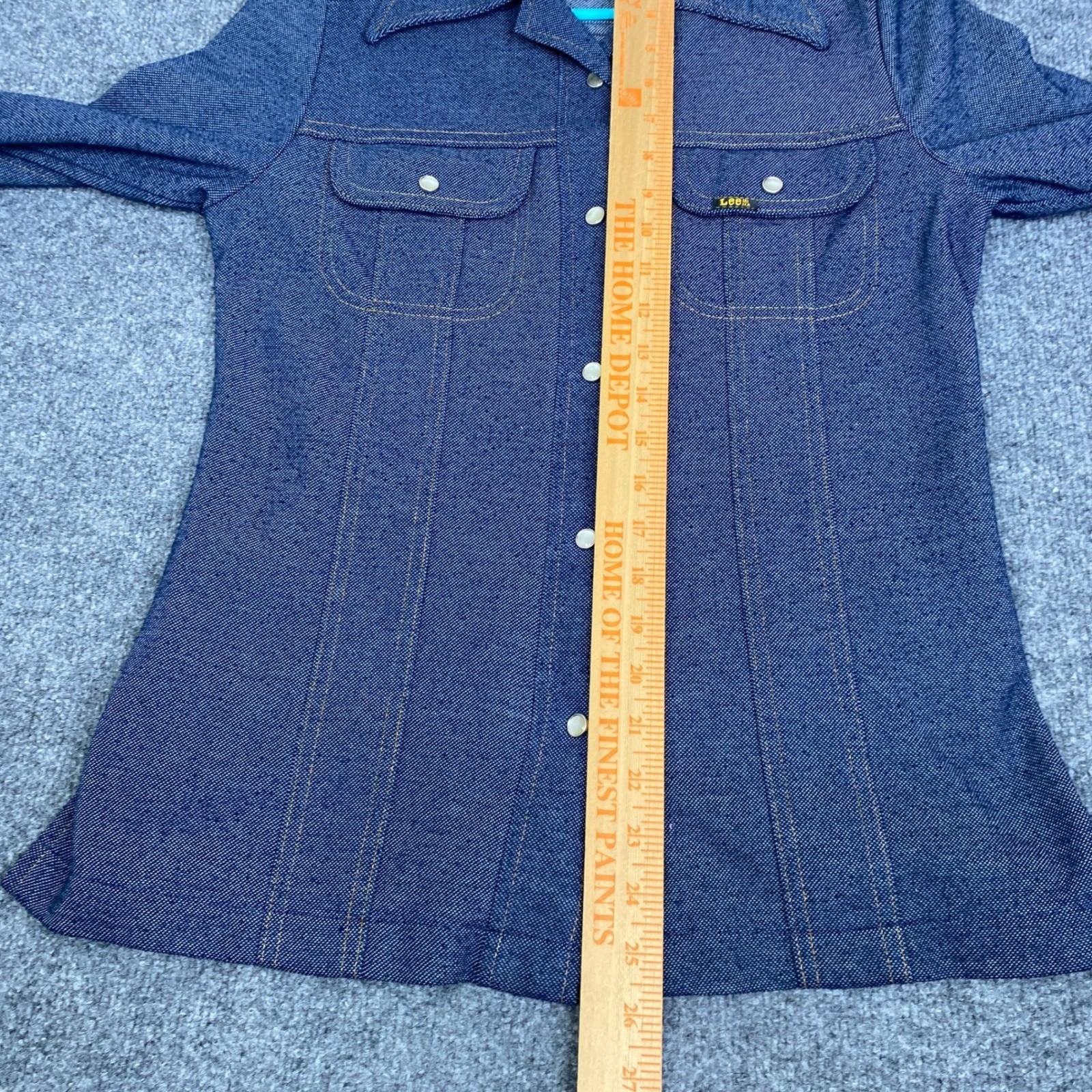 Vintage Lee Riders Blue Denim Look Snap Front Shirt Jacket 60s 70s ?