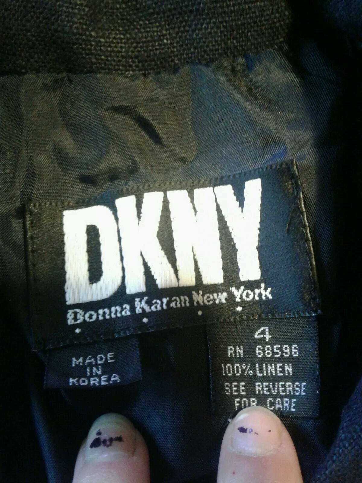Vintage DKNY Blazer Size 4 Linen (cb33)