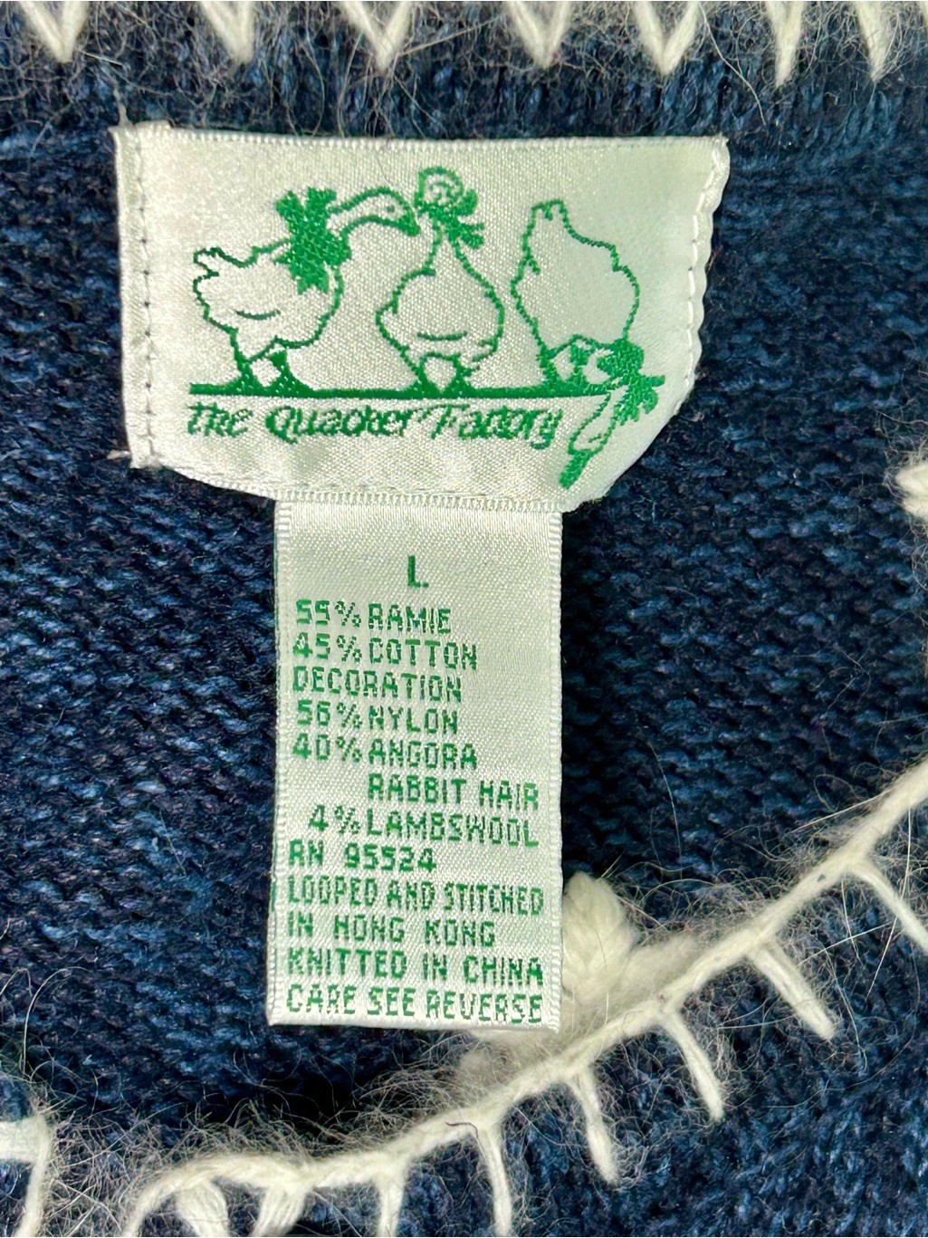 Grandma Eclectic Snowman Vintage Cardigan Navy Blue Knit Button Front