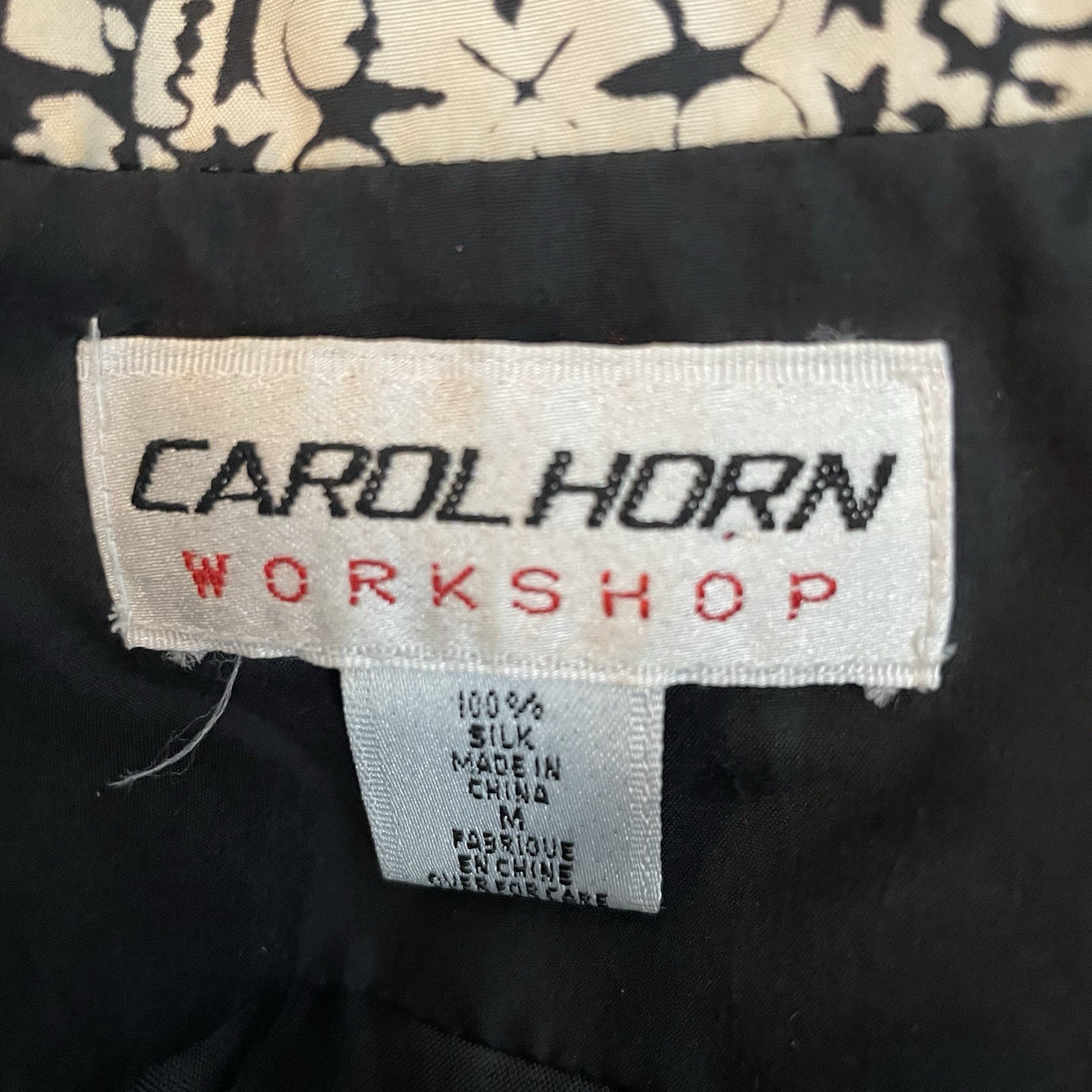 Carol Horn Vintage 80’s Women’s Workshop Blazer Geo Print 100% Silk Size M