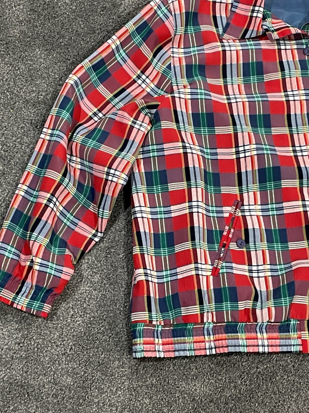 Vintage Tartan Plaid Lightweight Spring Jacket Size XL 90’s Y2K Preppy Golf Core