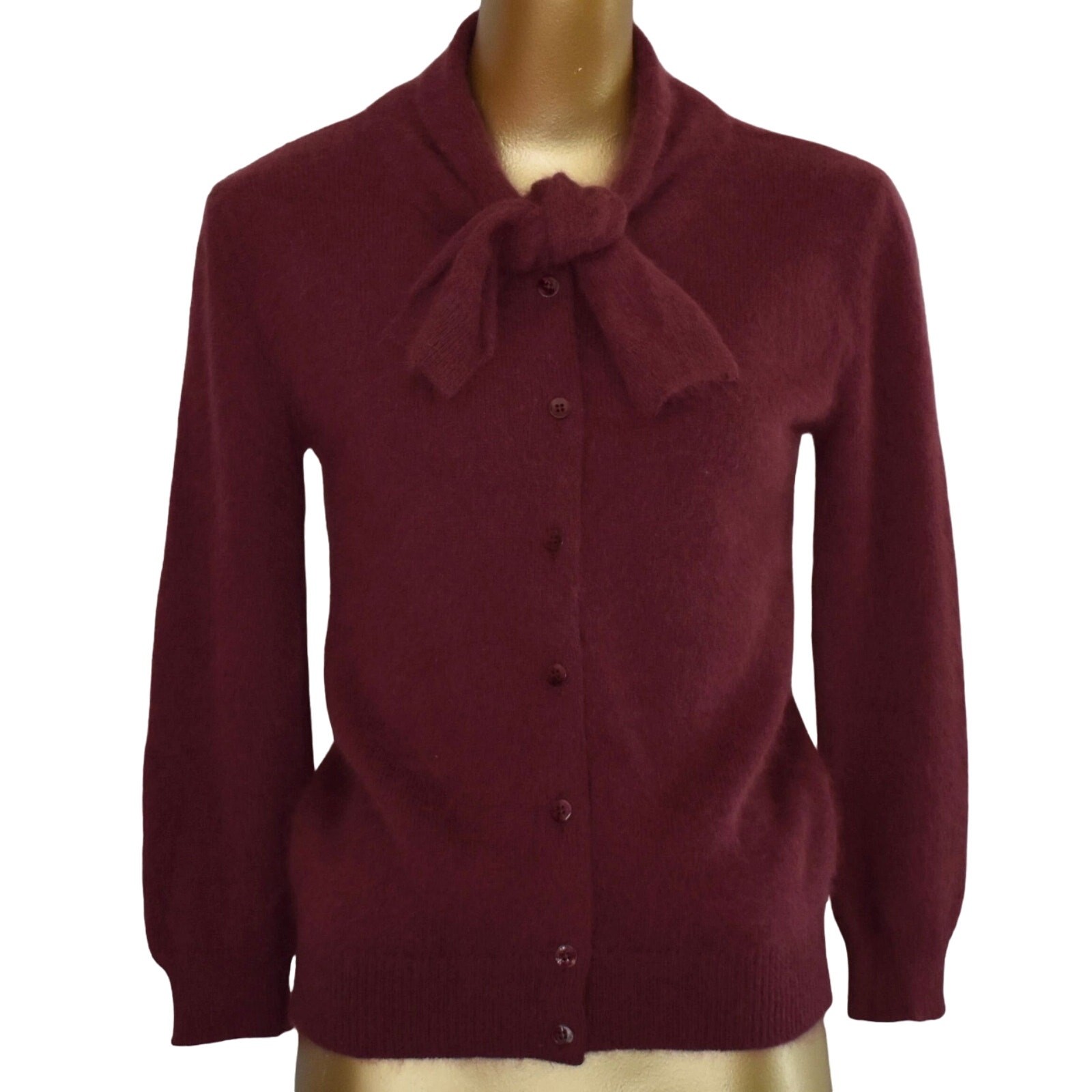 Vintage 90s Angora Blend Cardigan Sweater, Made in Italy Beatrice C Roma, S to M