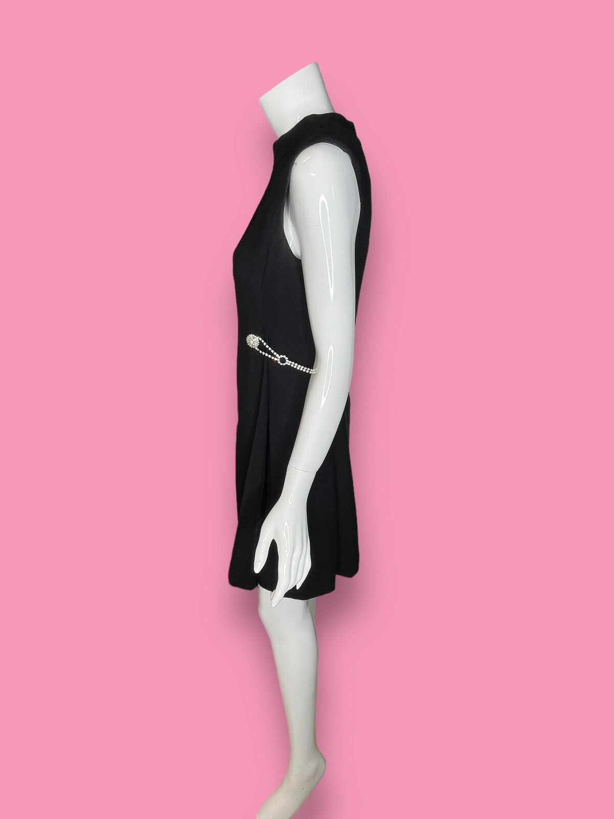 Vintage 1960’s Shannon Rodgers for Jerry Silverman Black Dress Rhinestones EUC!
