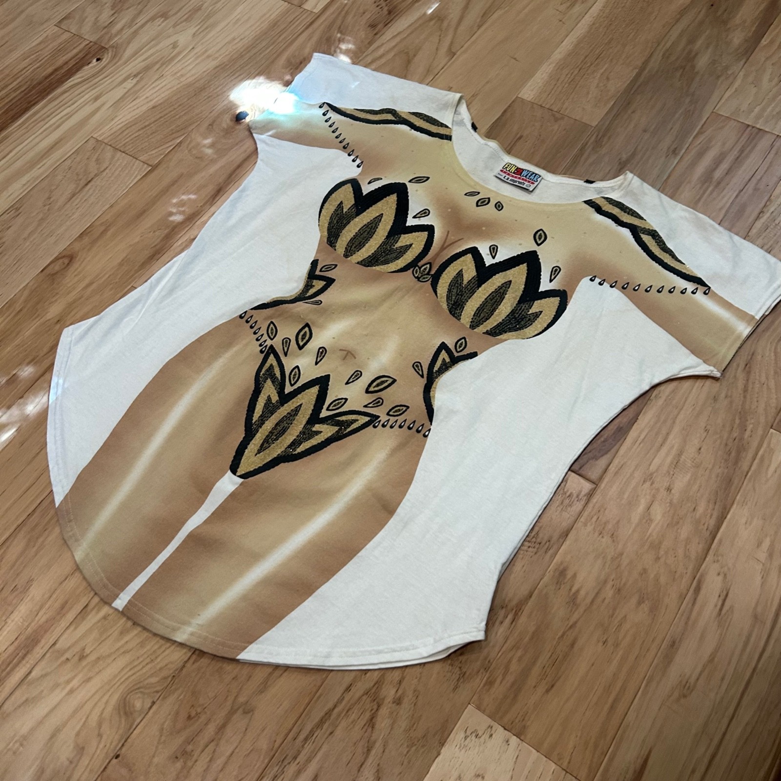 Vintage Fun2Wear Fantasies LA Imprints 80s 90s Swimsuit Cover Up Vegas Showgirl