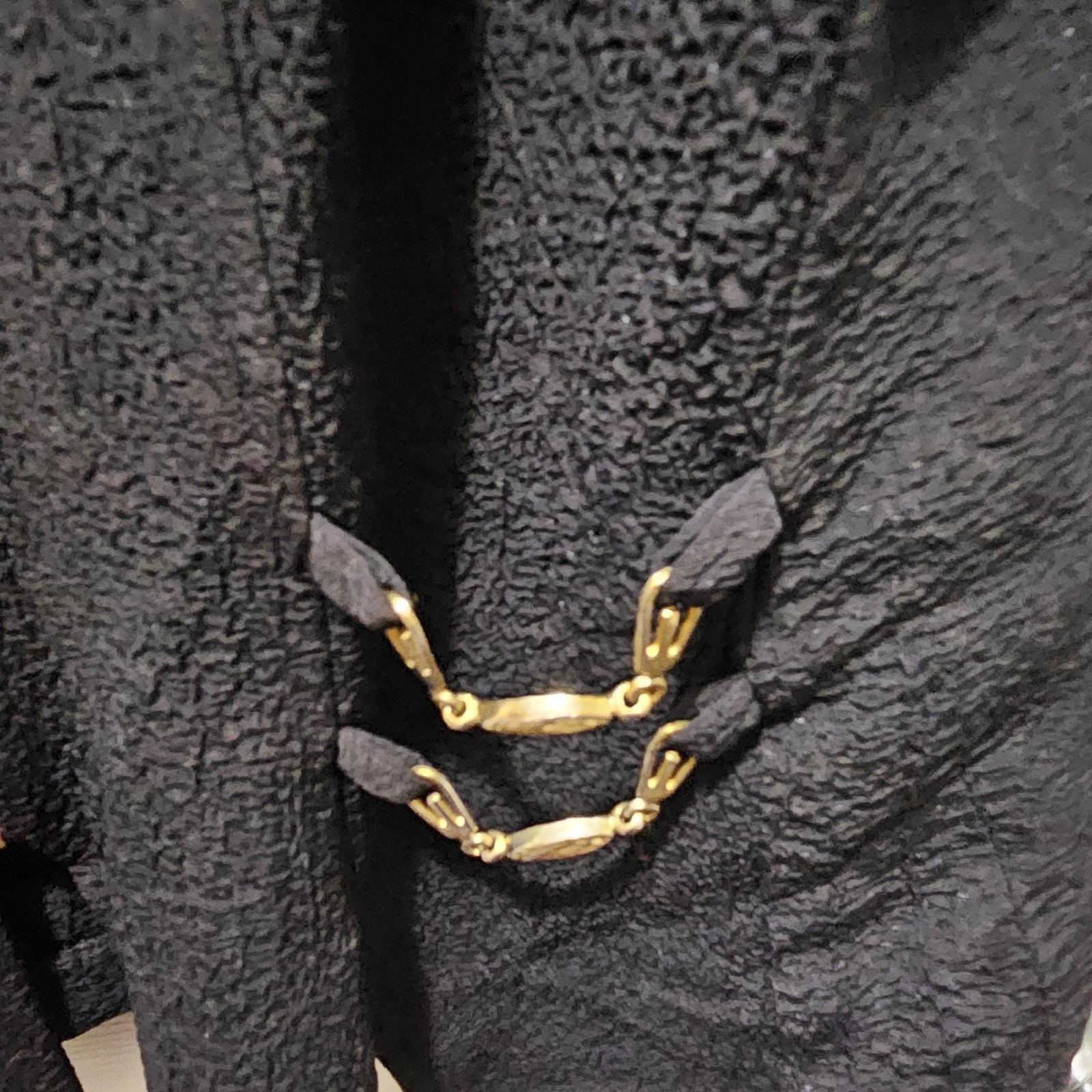 Vtge Betsy’s Things Short Sleeve Jacket Black Zipper Gold Accents USA