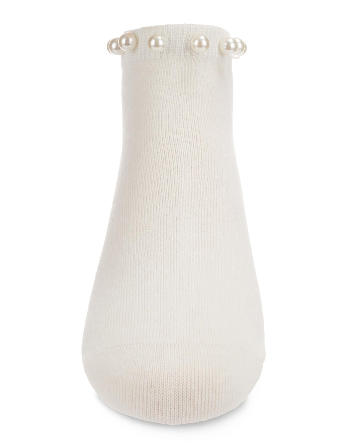 MeMoi Pretty in Pearls Cotton Blend Anklet Socks 6, White