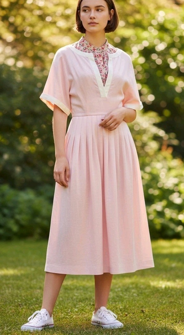 PETAL PINK Vintage 1960s MOLLIE PARNIS for SAK’S 5th AVE Casual Or PARTY Dress S
