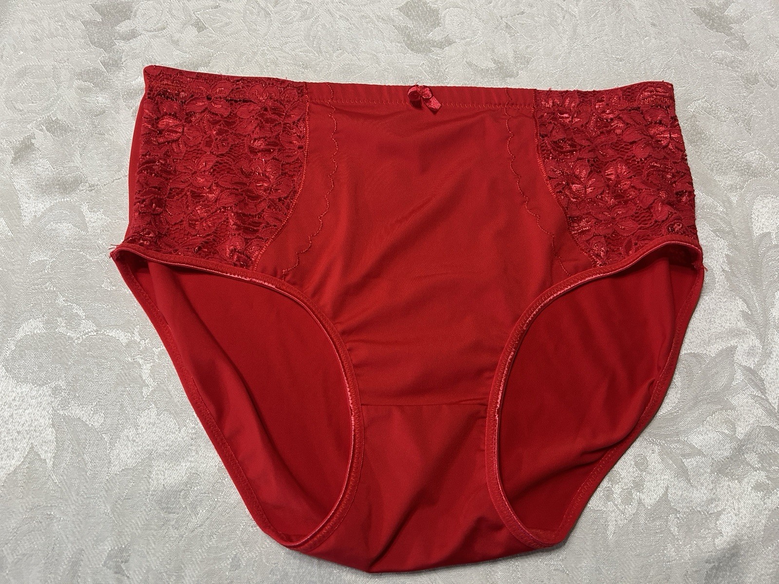 Vtg KMART Pink K Lace 10/3X Red Brief Panties #338
