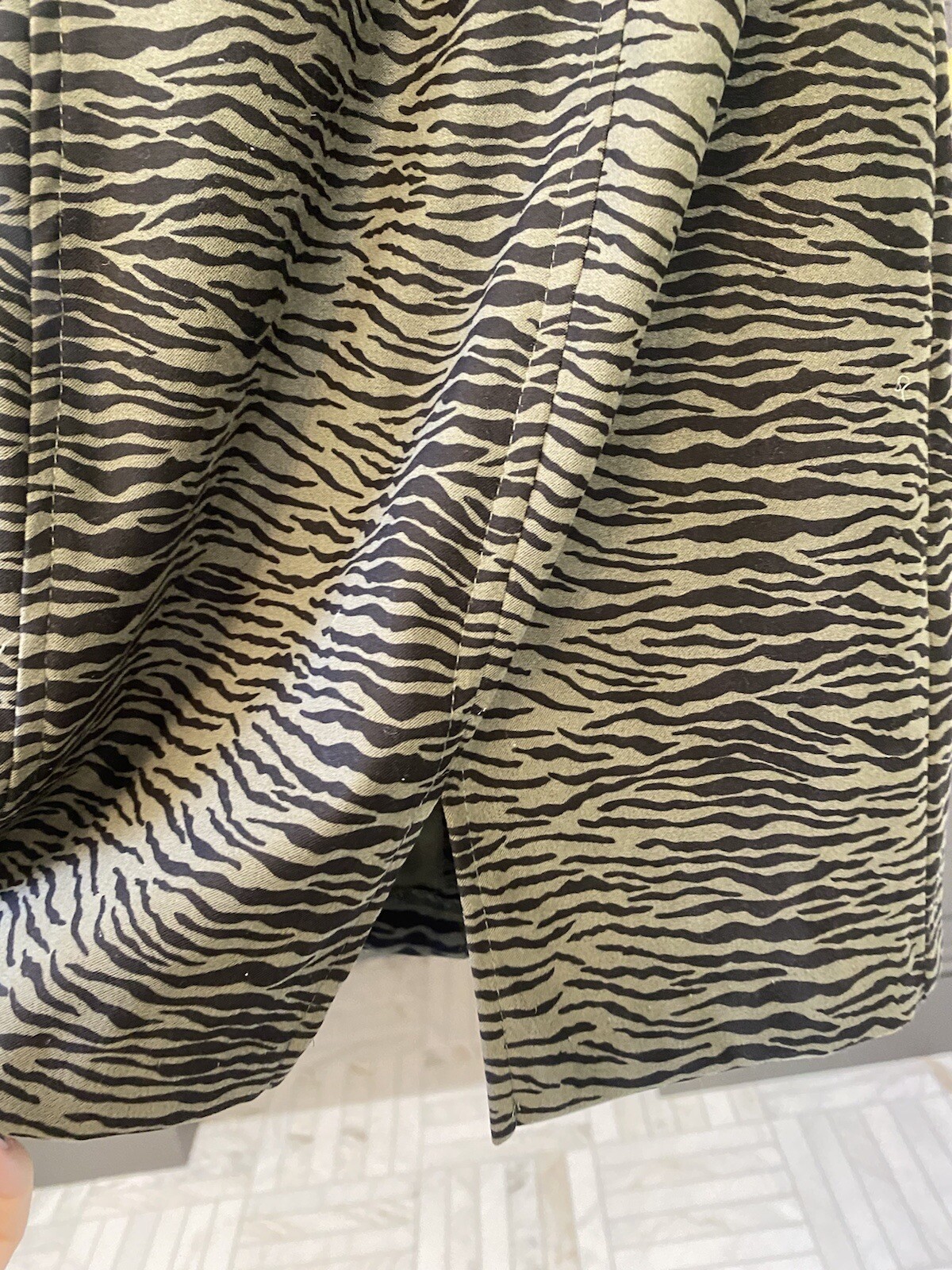 VTG 90s DEADSTOCK SPLURGE DRESS OLIVE GREEN BLACK ZEBRA PRINT JUNIORS 7