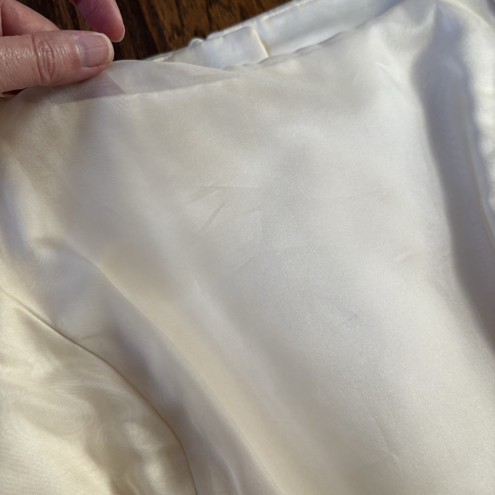 Vtg Currie Bonner Duets Sz 10 Set Cream Top Lt Moss Green Raw Silk Skirt Costume