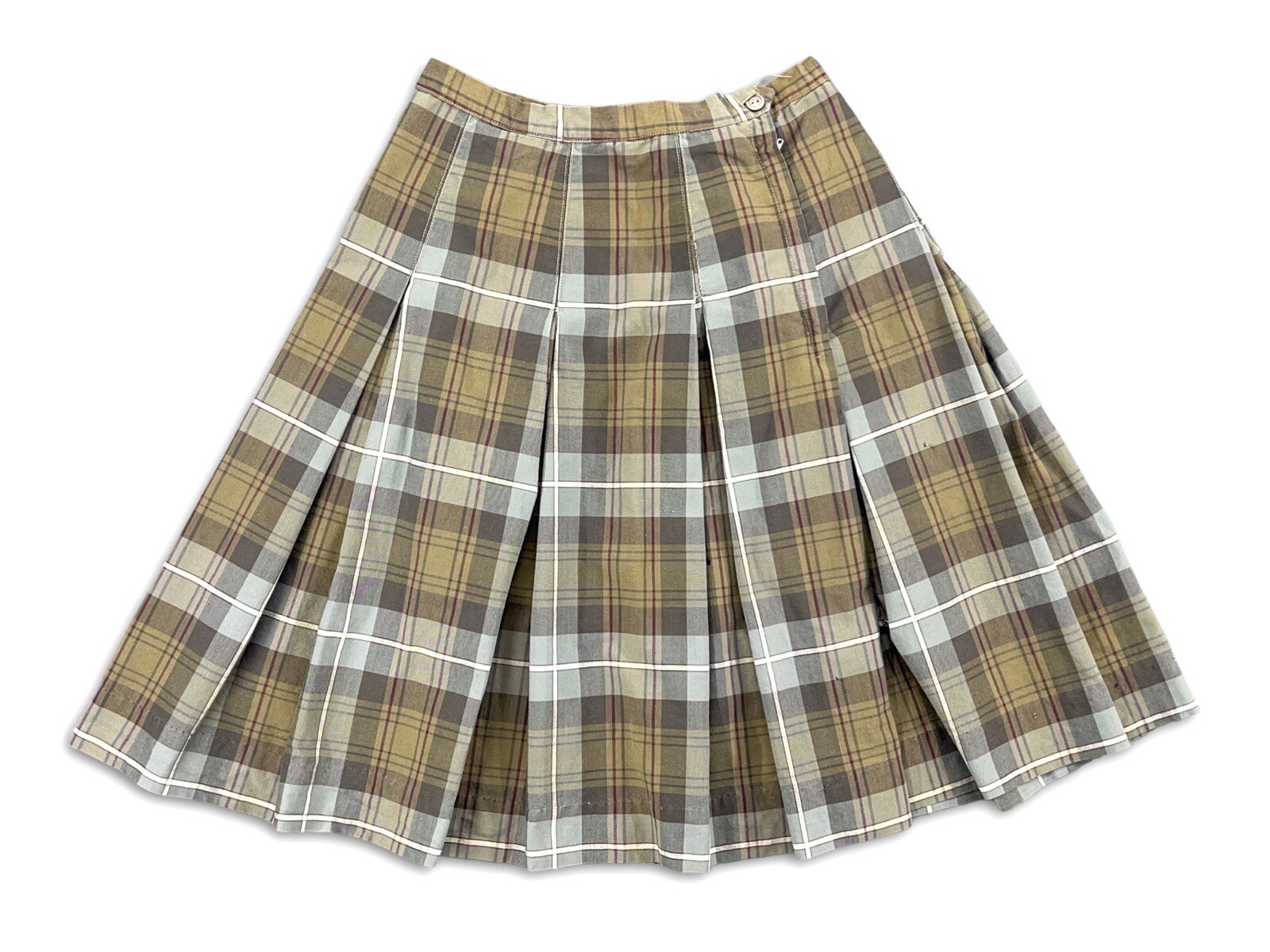 VTG 50S PLAID SKIRT PLEATED KERRYBROOKE SWING ROCKABILLY HIP PLEAT