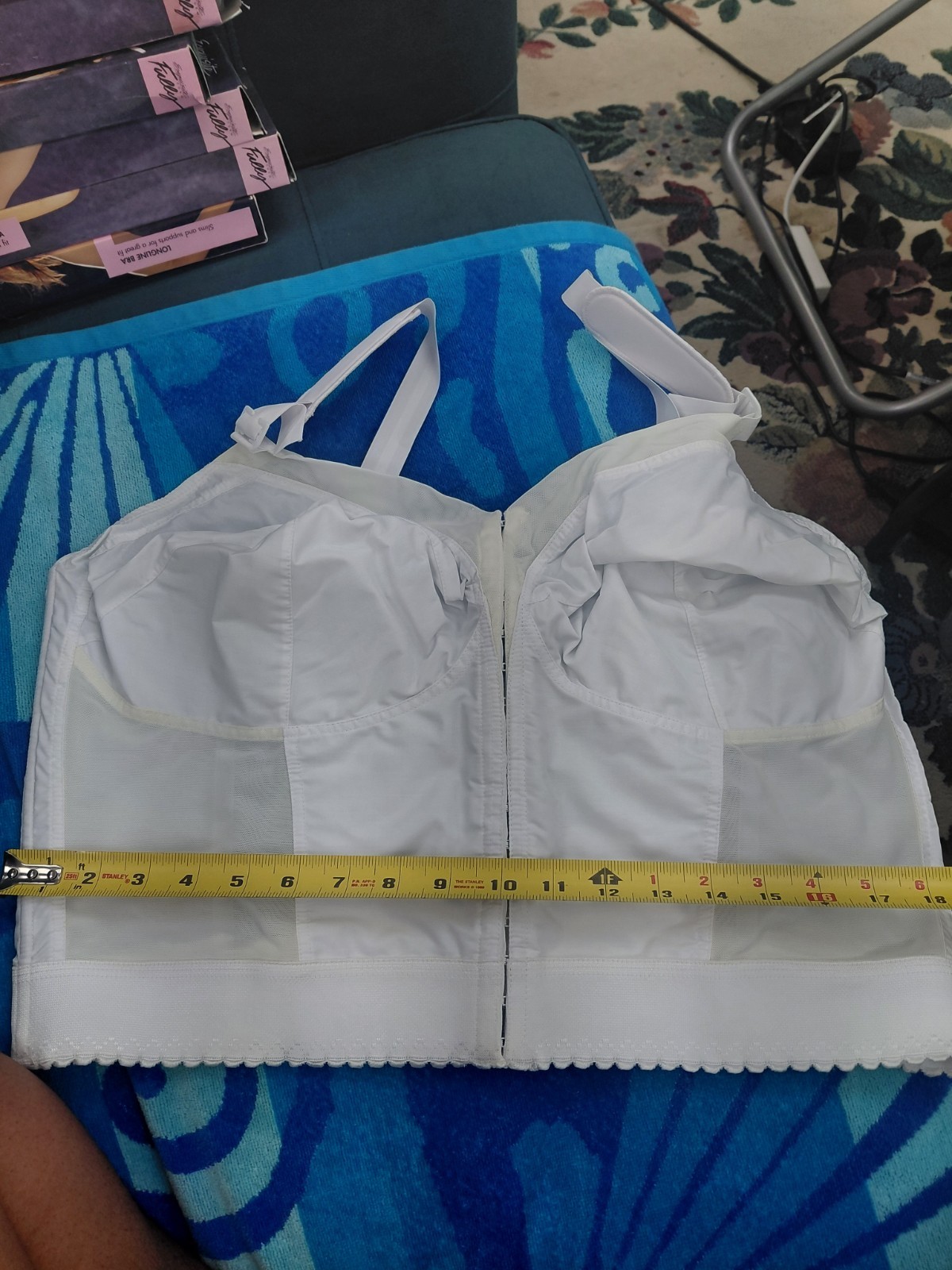Vintage Exquisite Form Fully White Longline Bra Size 48DD