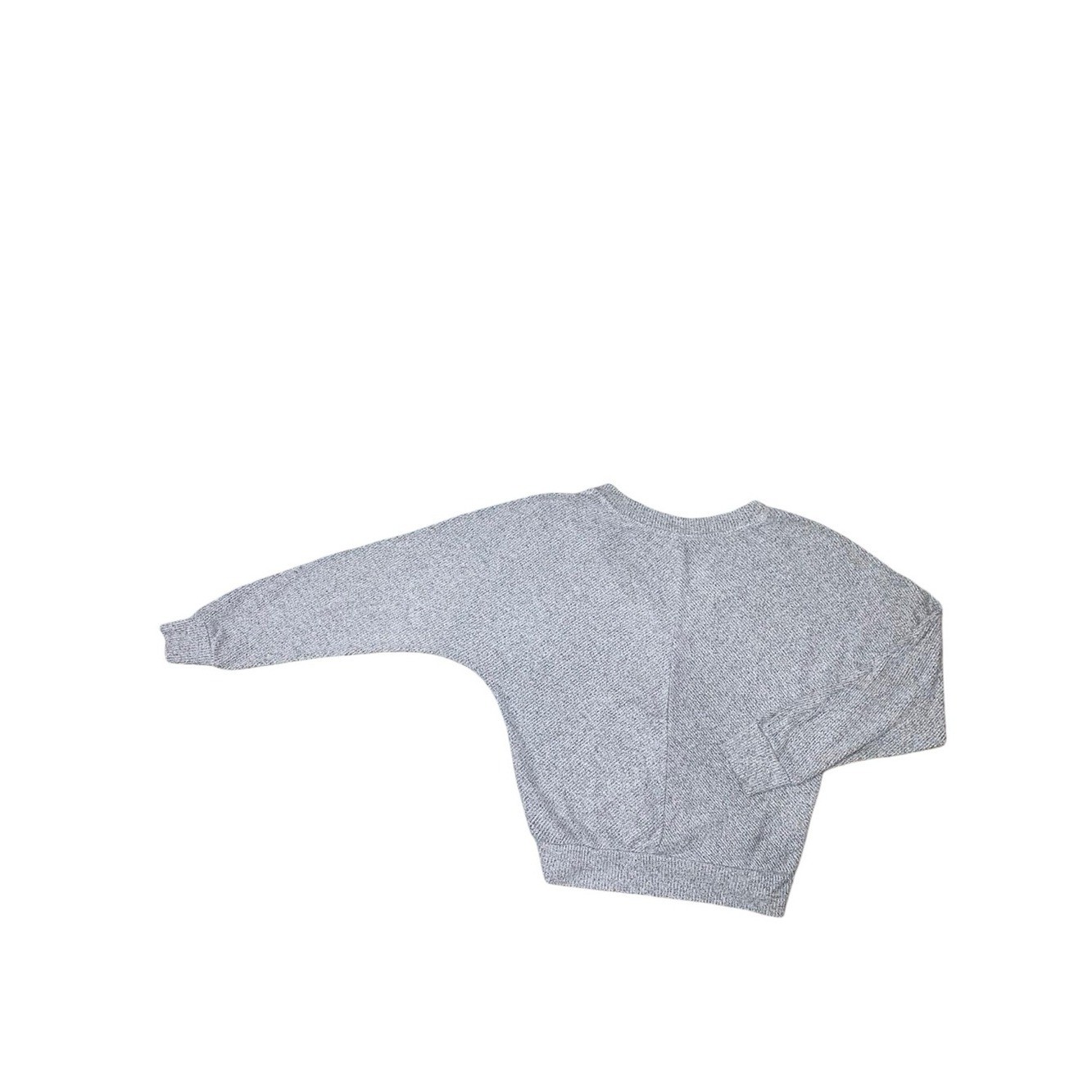 White House Black Market Grey Marled V-Neck Dolman Sleeve Crop Sweater