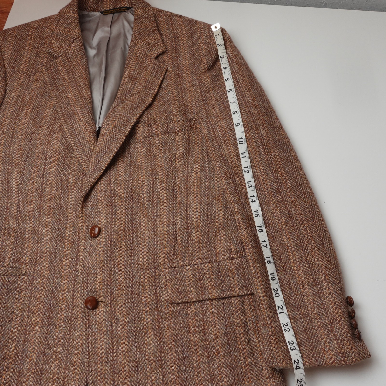 Harris Tweed Blazer Land’s End Charter Collection Herringbone Wool Jacket 42 R