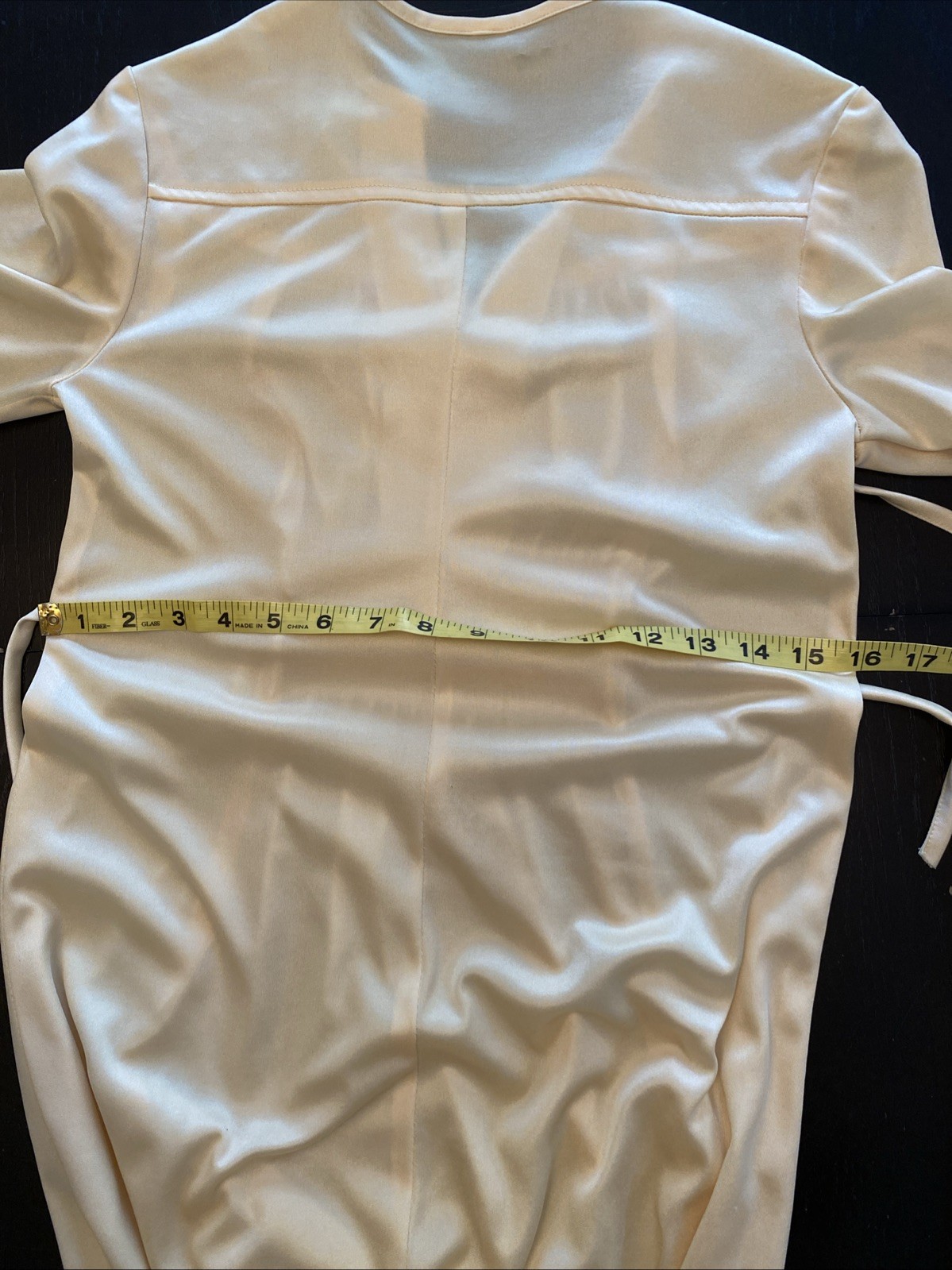 True Vintage 1970s Disco Career Dress Cream/Yellow Tie Belt Sz S?