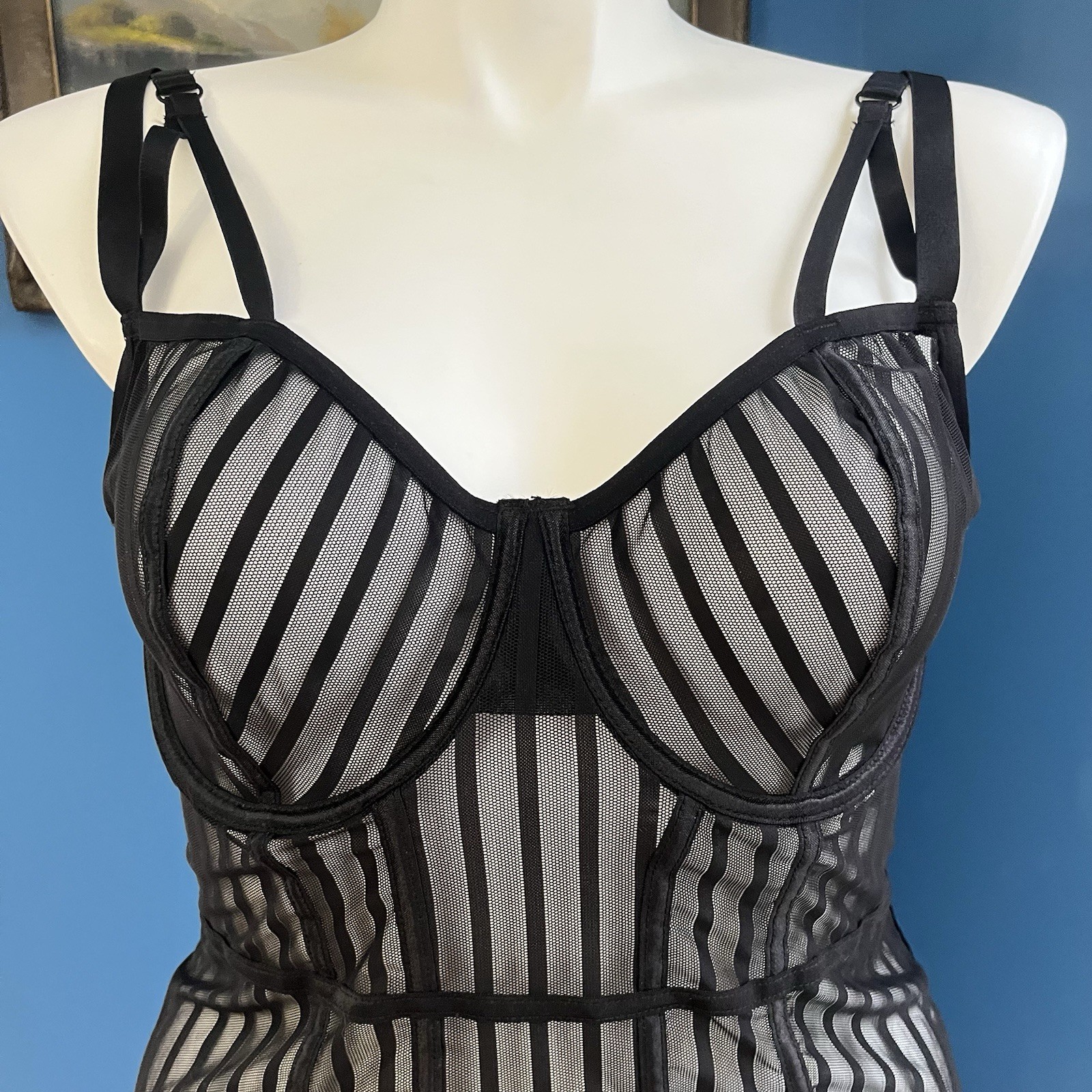 TORRID CURVE Bodysuit Teddy Sheer Stretch Mesh Underwire Sz 2XL Curvy Plus