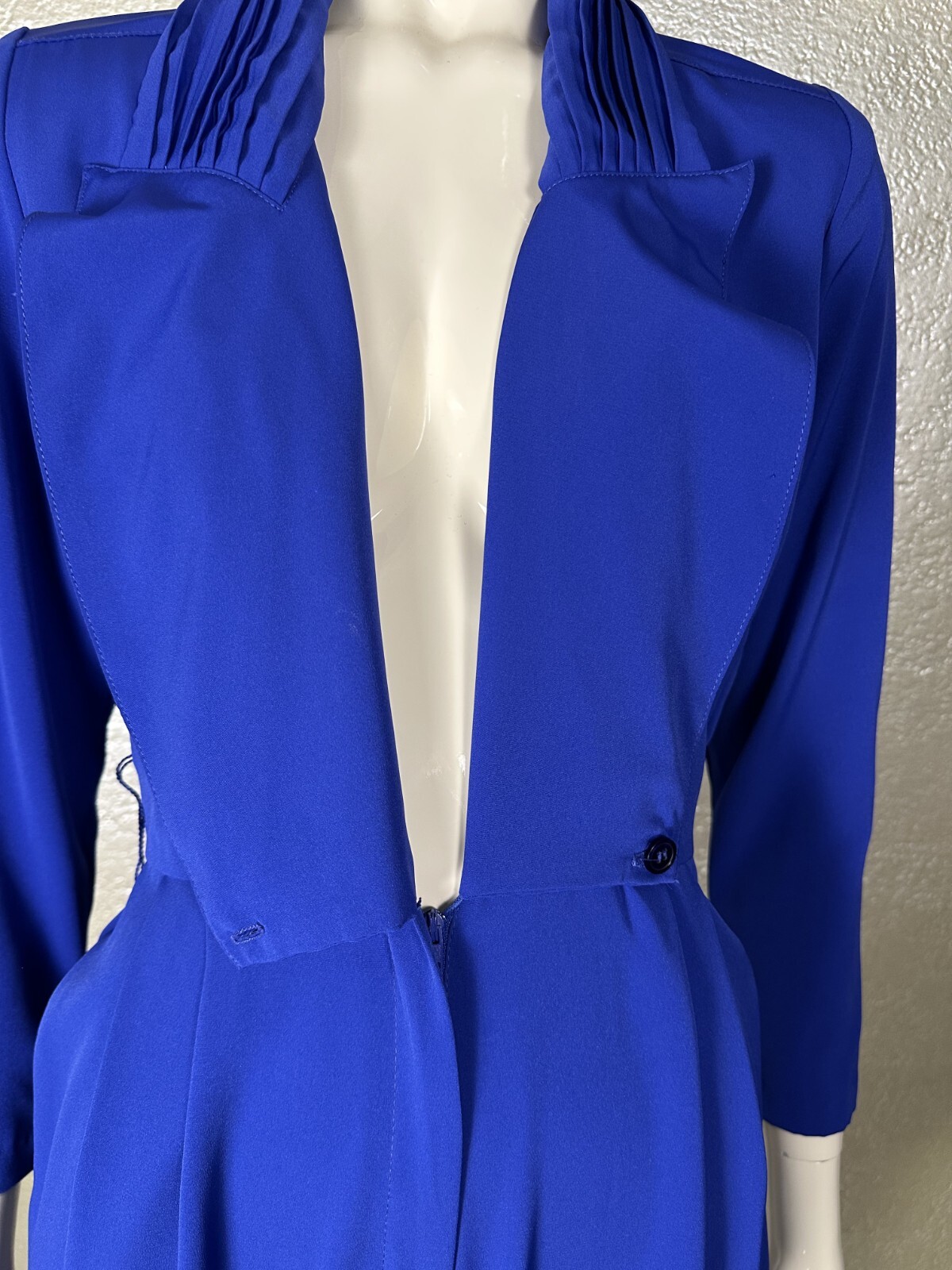 Vintage 1980s Ladies JOAN WALTERS Electric Blue Jumpsuit w/Studded Belt