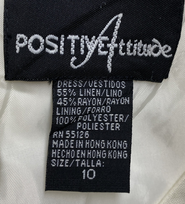 Positive Attitude Maxi Dress Womens 10 Embroidery Floral Short Sleeve Linen Blen