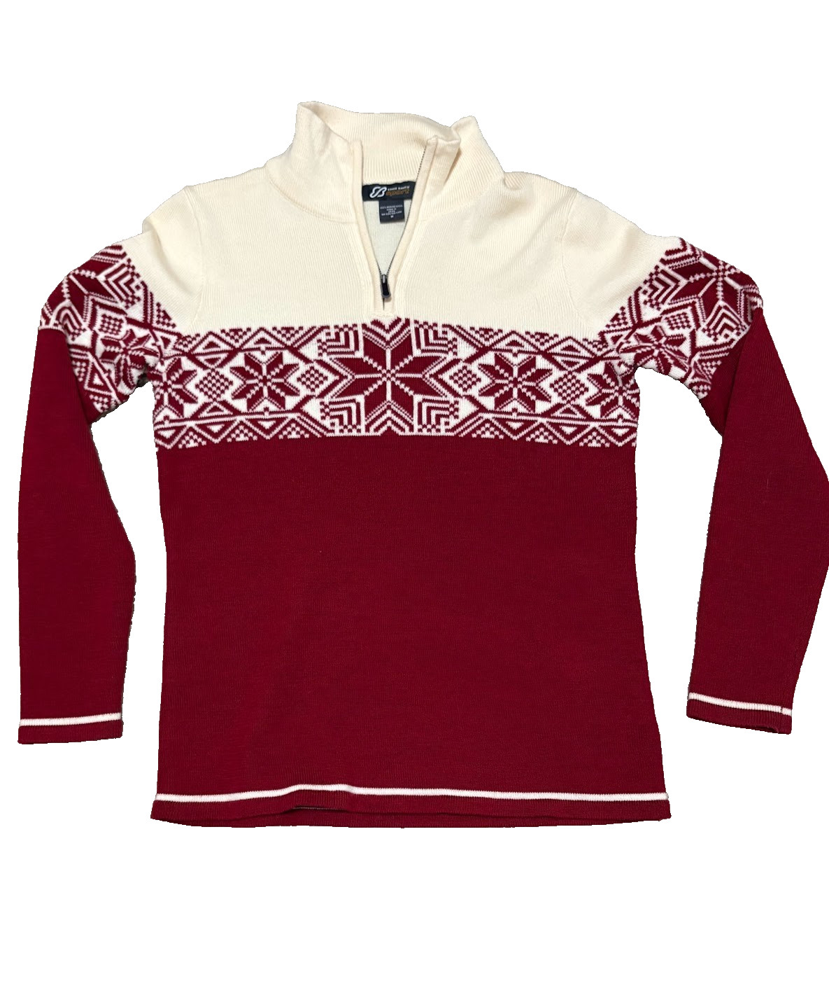 VTG Eddie Bauer Sport 100% merino wool sweater Nordic print Fair Isle Cottage M