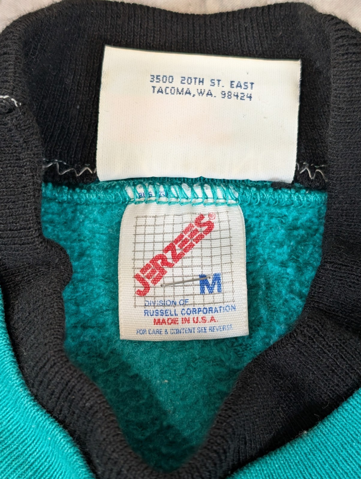 Vintage Morning Sun Whittier Bird Snow Christmas Sweatshirt USA Made Teal Size M