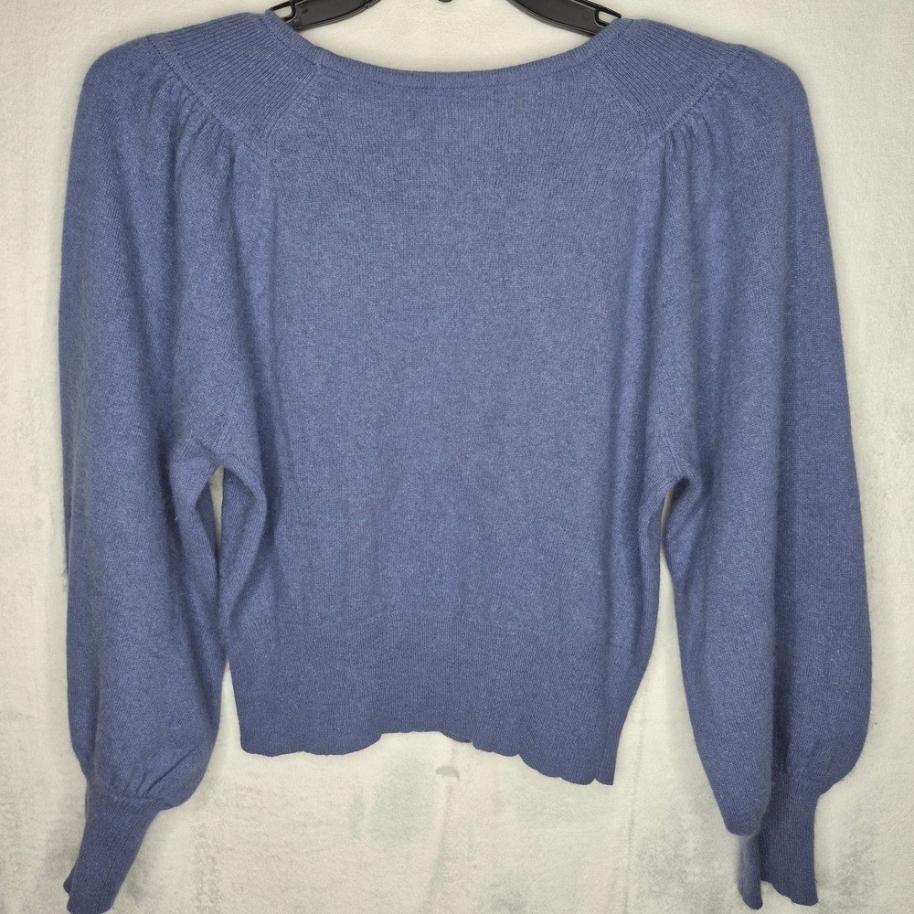 Vintage Carson Pirie Scott Angora Lambswool Puff Shoulder Sweater Blue – M