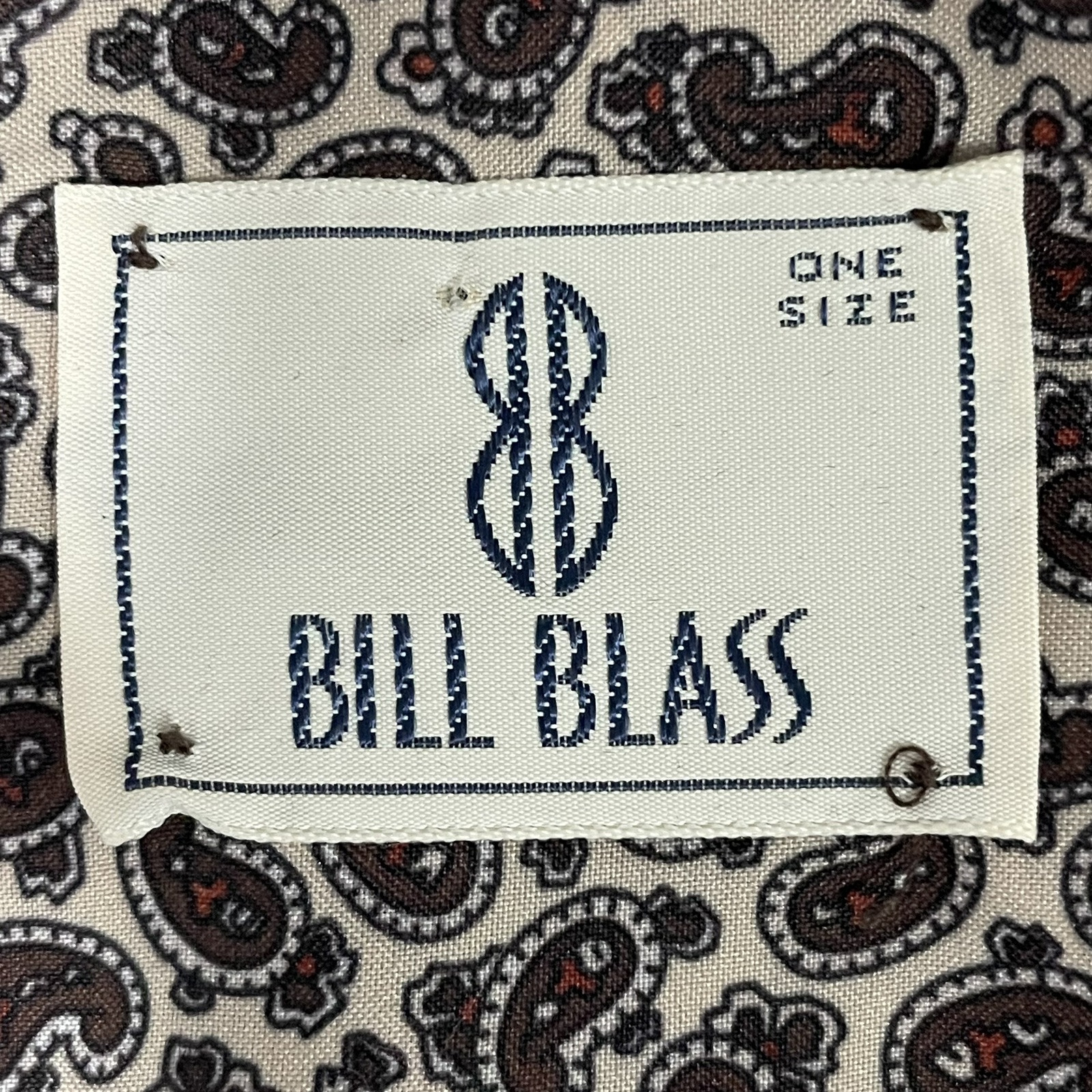 VTG Bill Blass Cream Paisley Print Lightweight Pockets Tie Waist Robe Size O/S