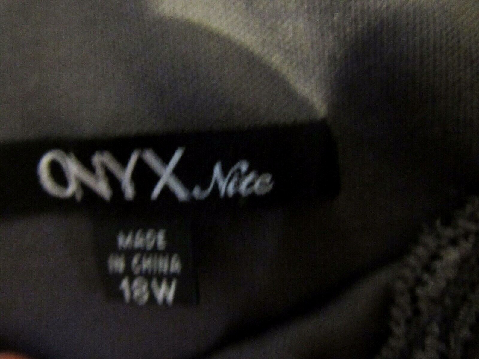 Onyx Nite Womens 18W Dress Evening Party Stretch Sparkle Lace Lined Cap Sleeve