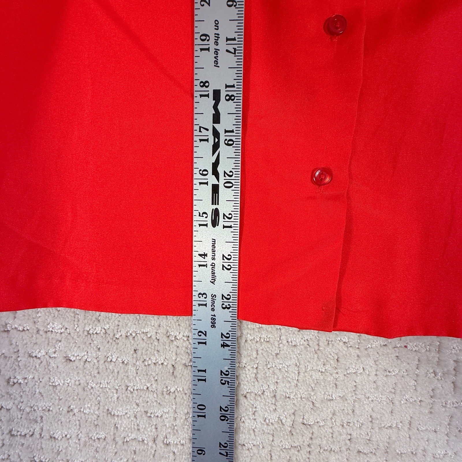 Vintage Lucky Winner Red Career Blouse Size 12P Petites Secretary Geek Tie Sash