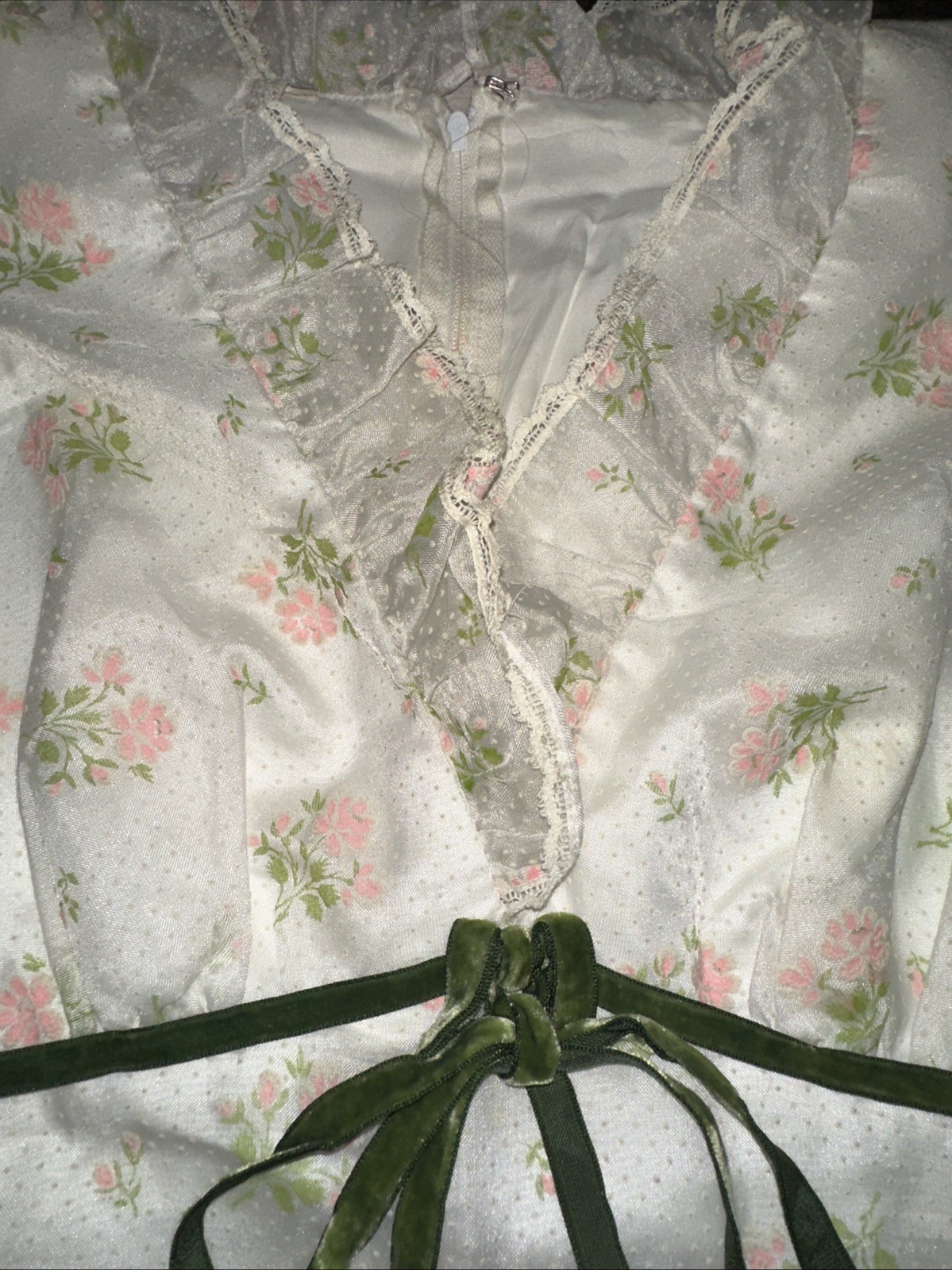 Vtg XS/S Hippie Flower Child Prairie Floral Dress