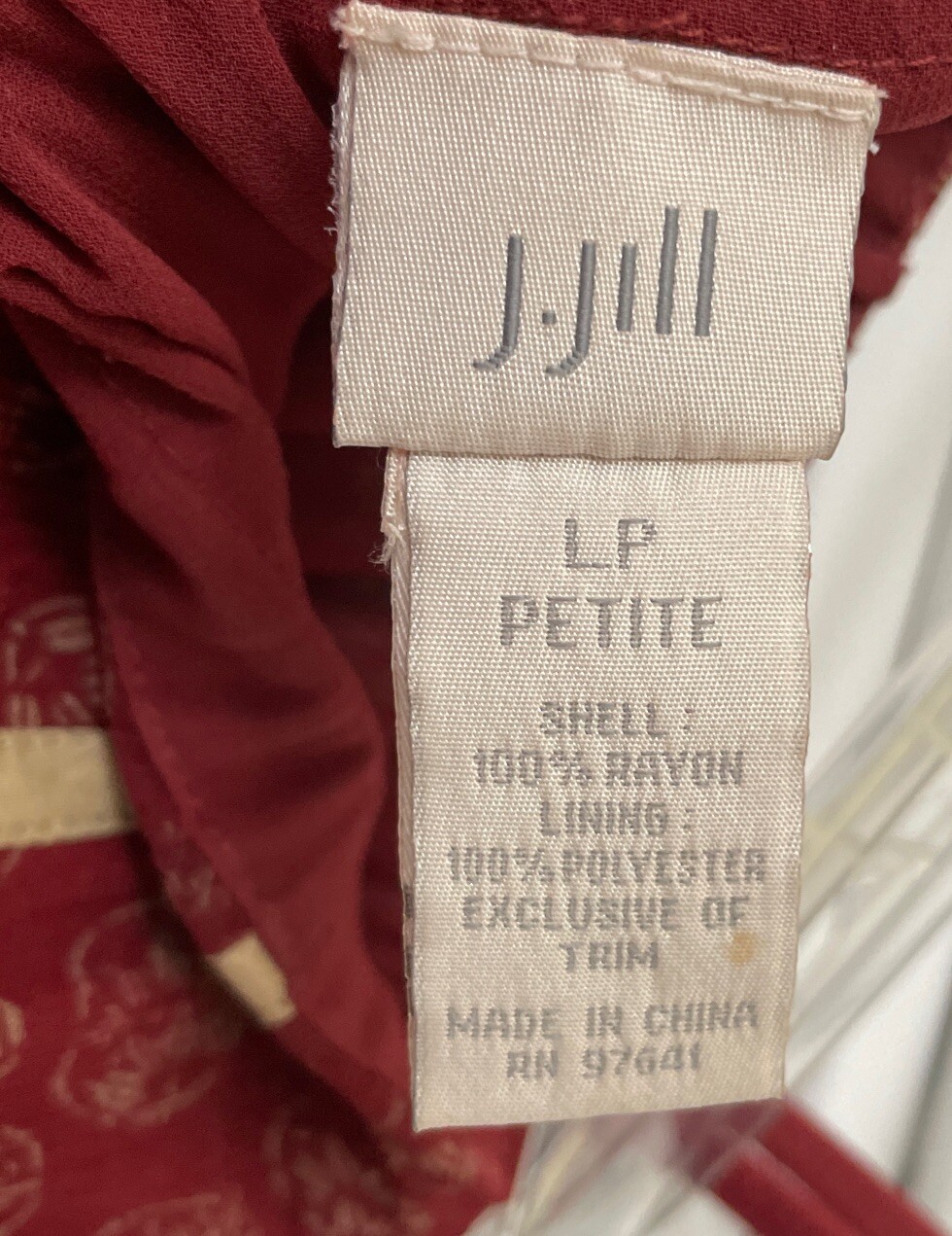 JJill Size L Skirt, Paprika Spice/Cream Ribbon Calico Print Boho Hippie Prairie