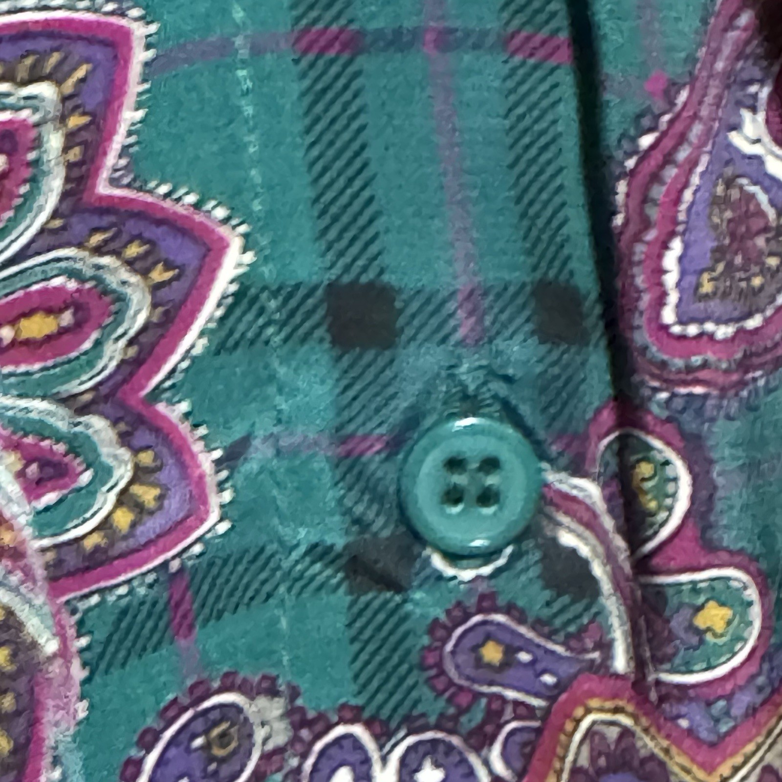 Alfred Dunner Blouse Sz 14 Blouse Bow Neck Long Sleeve Paisley 1980s Vintage