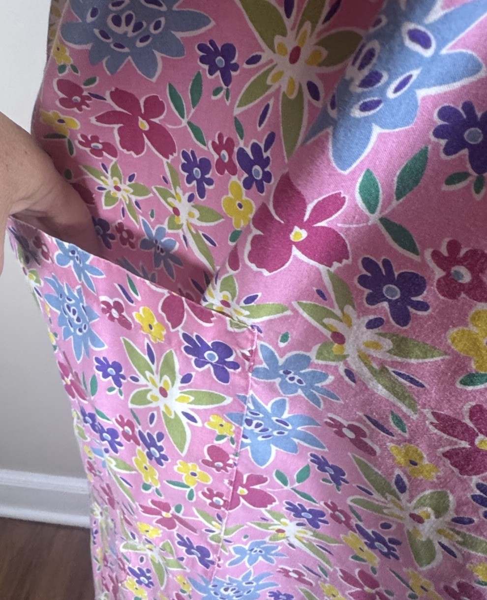 Vintage 90s Country Cottage Pink Floral Plus Size 1X Loungewear House Dress