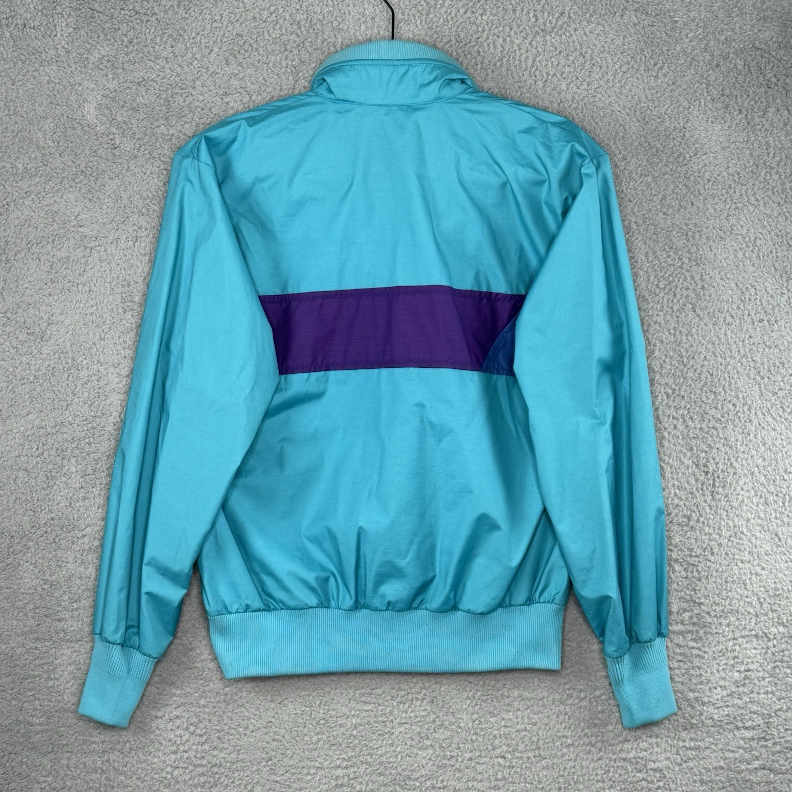 Vintage 80s Sunbuster 1/4 Zip Windbreaker Jacket Women’s Large Teal Purple Retro
