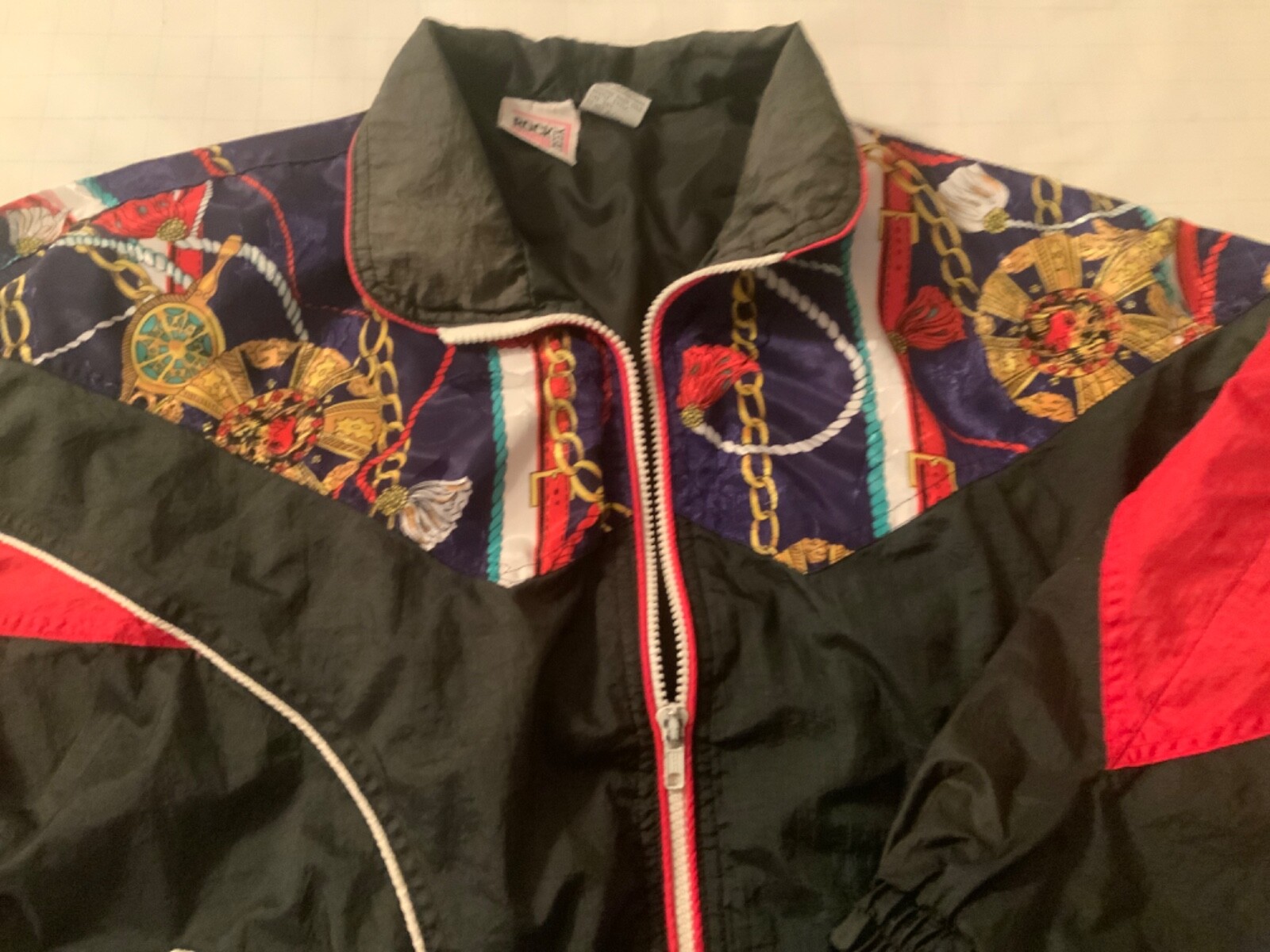 Rock Creek Hip Hop 80’s Retro Patchwork Windbreaker Jacket Multicolor Vintage S
