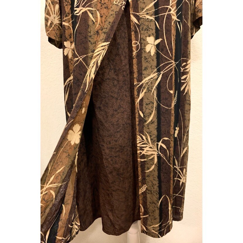 Rabbit Designs Vintage 80s Brown Shirt Shift Dress Women’s 10P