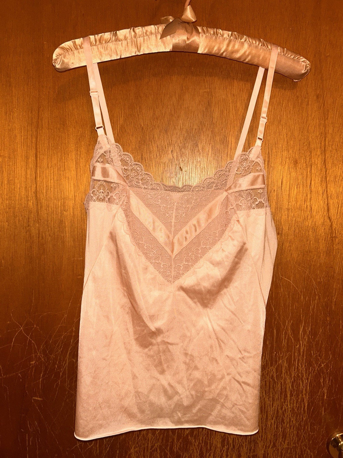 Vintage Vanity Fair Camisole Pink Blush Lace Trimmed Cami Size 34 Lingerie Top