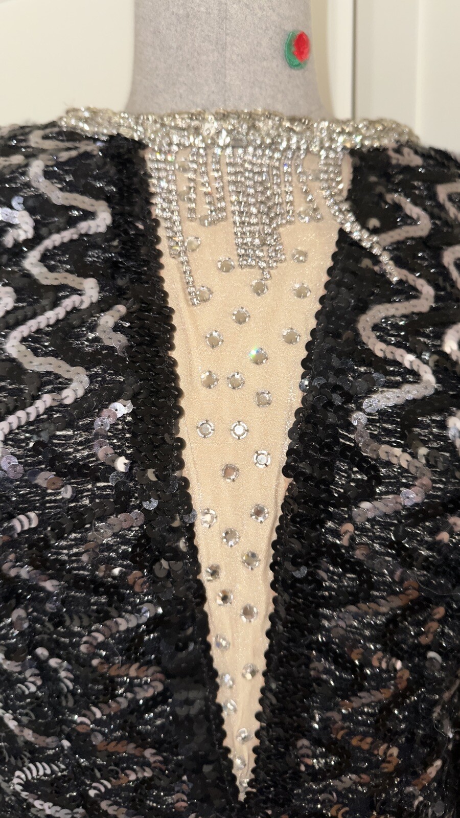 VTG 1970s Marilyn Monroe Inspired Sequins & Rhinestone Stage Costume Gown