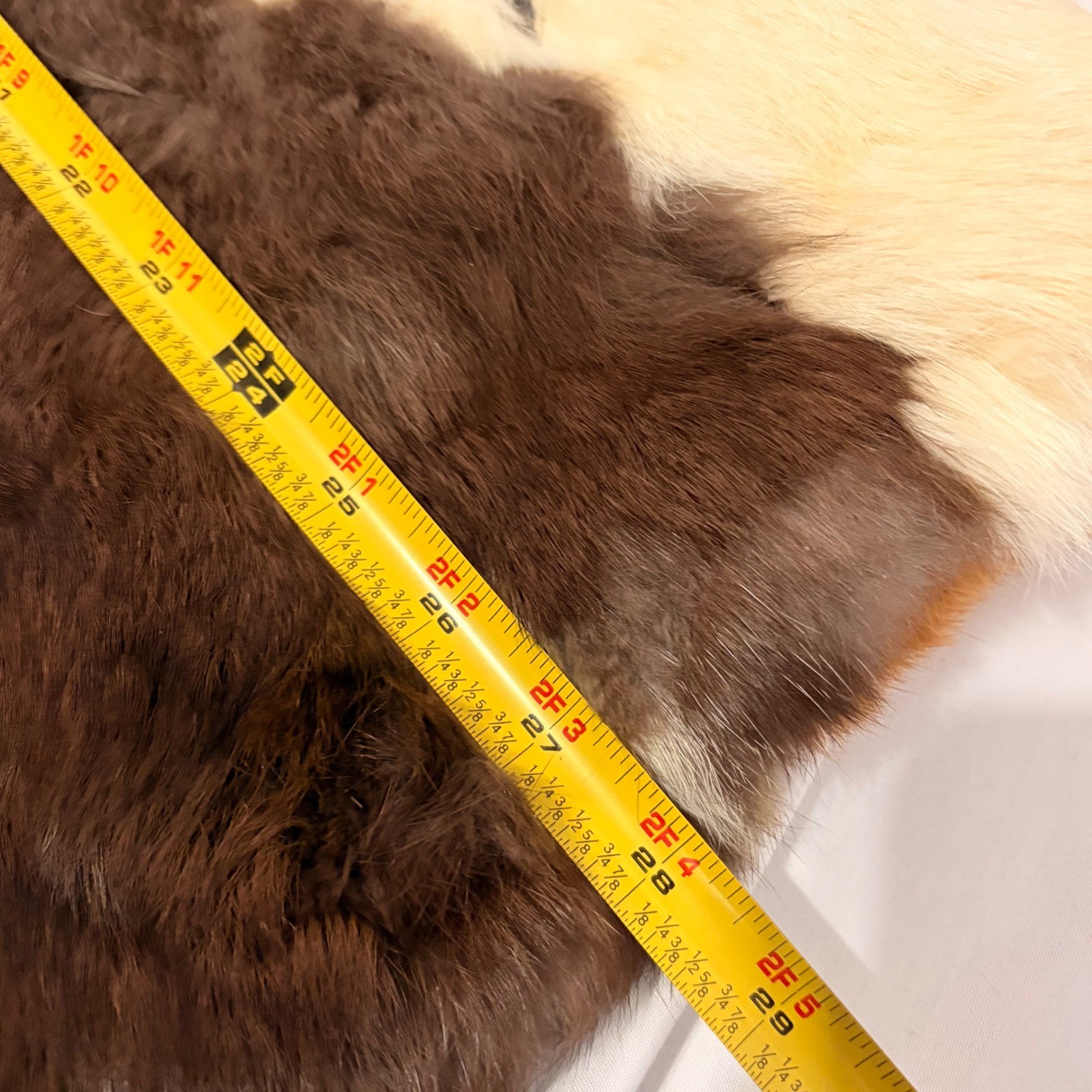 Vintage Natural Rabbit Fur patchwork coat with loop closure on front and pockets