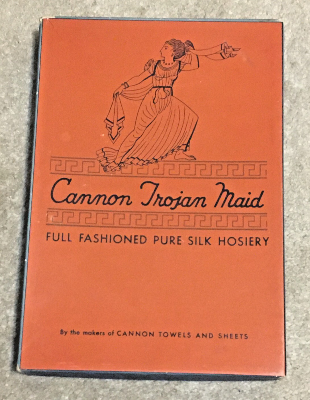 Vtg 1920s Cannon Trojan Maid Brand SILK Stockings Crdbrd Empty Box Hosiery, Hose