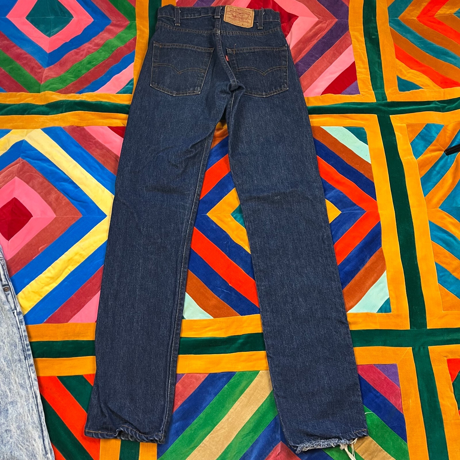 Lot 2 Vintage Levis Jeans Acid Washed Blue Student Fit 701 Dark Blue 505 90s 27
