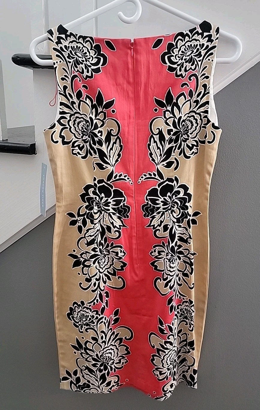 VTG 1990s 2000s LONDON TIMES SIZE 4 COTTON SPANDEX FLORAL DRESS NWT $60 Retail