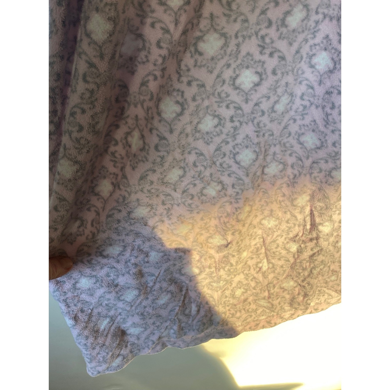Vintage Grandmacore Pink Flannel Nightgown Lace Trim Button Front Cottagecore M