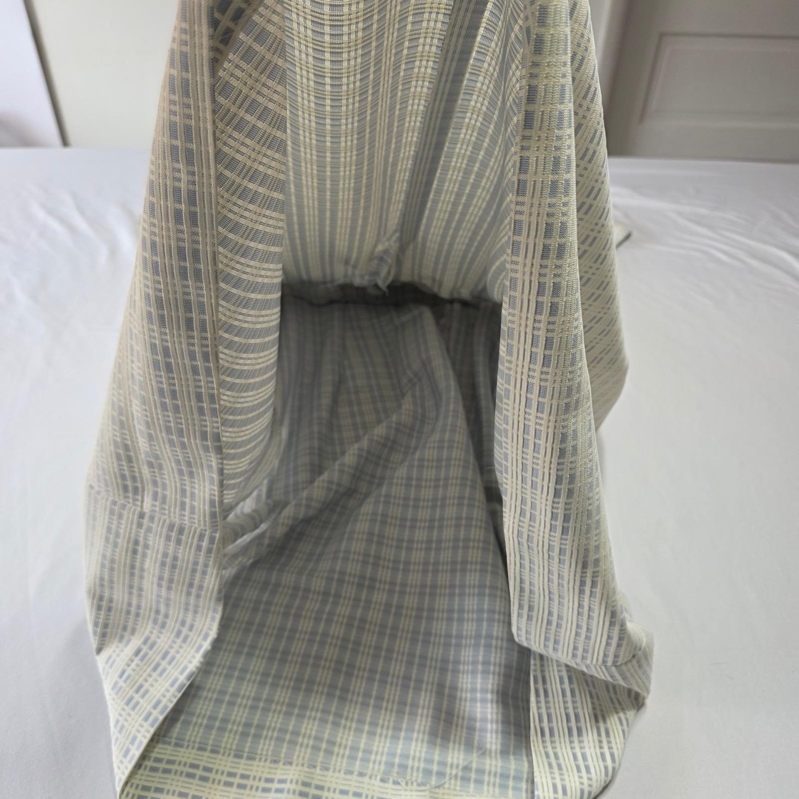 Shelton Stroller Vintage 50s Shirt Dress Belted White Blue Size 18 1/2